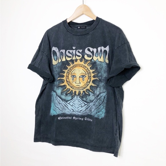Zara oasis Sun, gray graphic T-shirt - Picture 3 of 9